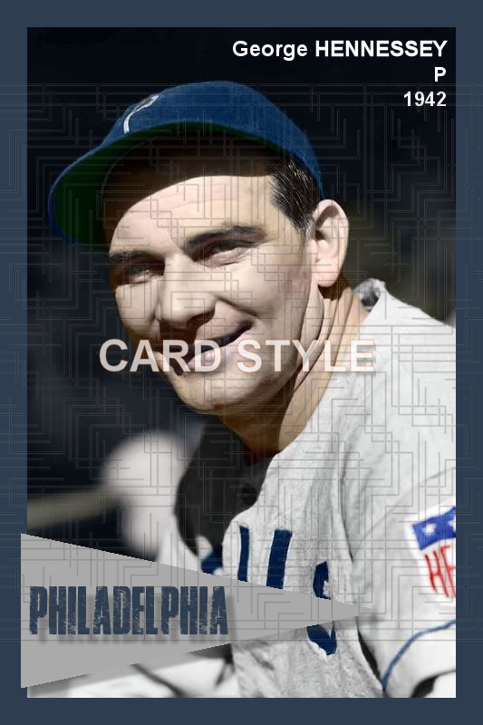 George Hennessey - 1942 Philadelphia Phillies - choose a size & style