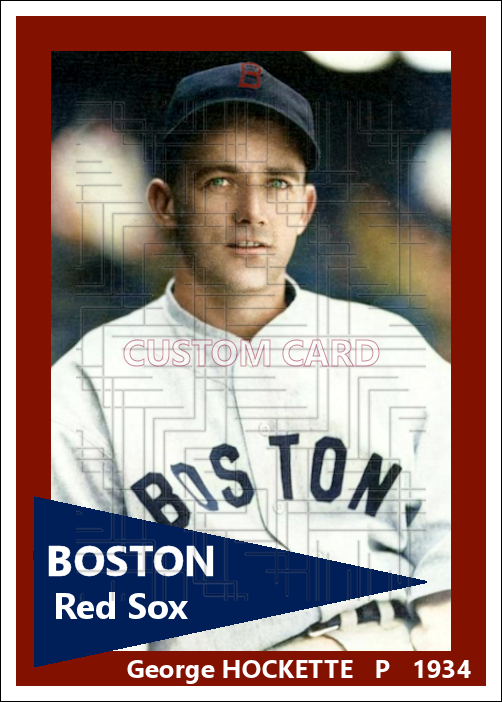 George Hockette - 1934 Boston Red Sox - choose a size & style