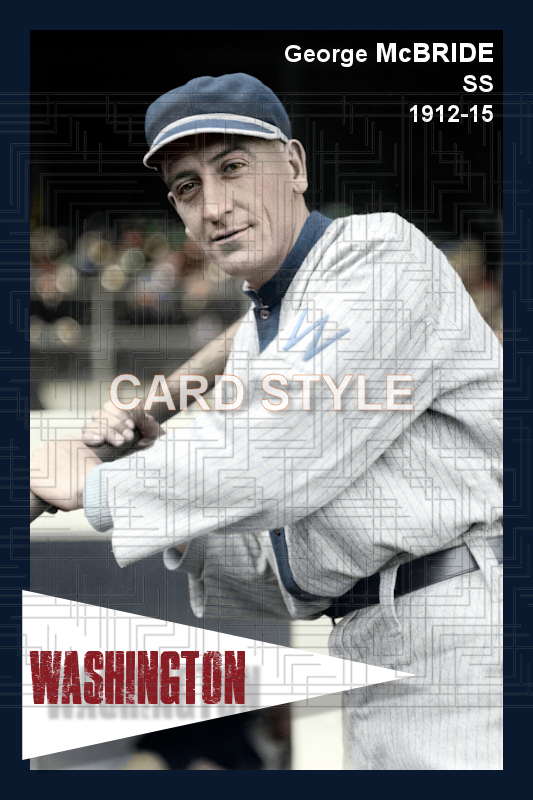 George McBride - 1912-15 Washington Senators - choose a size & style