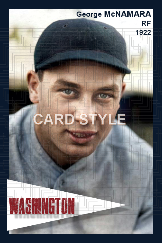 George McNamara - 1922 Washington Senators - choose a size & style
