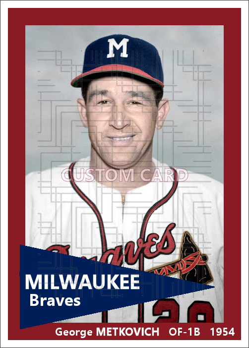George Metkovich - 1954 Milwaukee Braves - choose a size & style