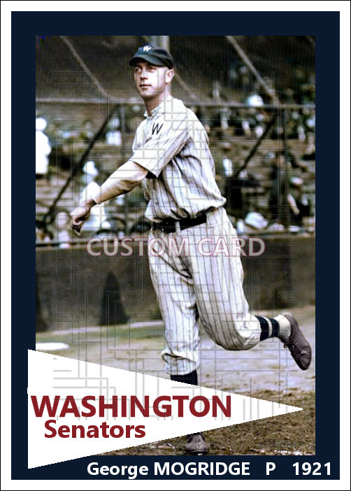 George Mogridge - 1921 Washington Senators - choose a size & style