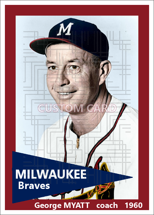 George Myatt - 1960 Milwaukee Braves - choose a size & style