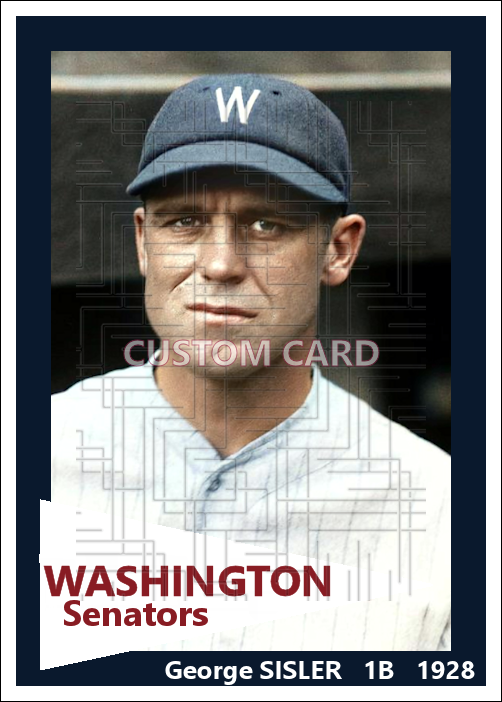 George Sisler - 1928 Washington Senators - choose a size & style