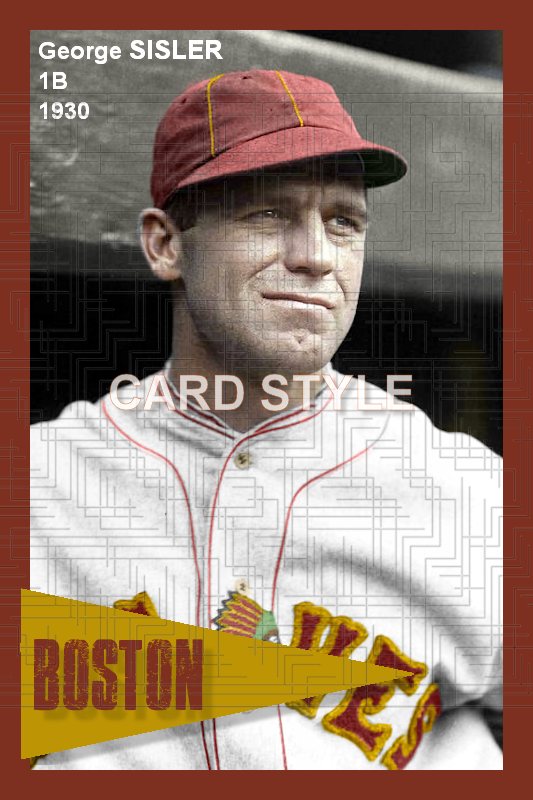 George Sisler - 1930 Boston Braves - choose a size & style