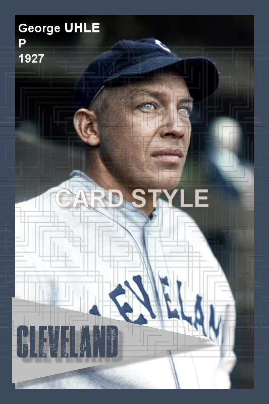 George Uhle - 1927 Cleveland Indians - choose a size & style