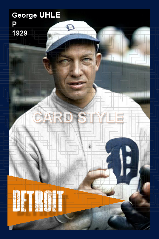 George Uhle - 1929 Detroit Tigers - choose a size & style