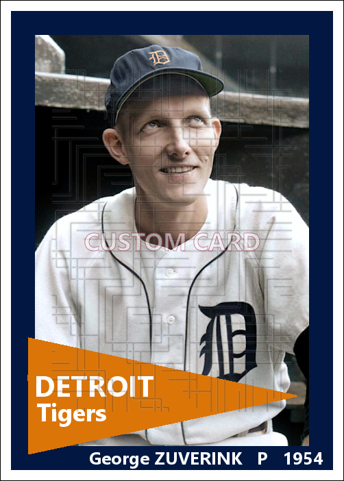 George Zuverink - 1954 Detroit Tigers - choose a size & style