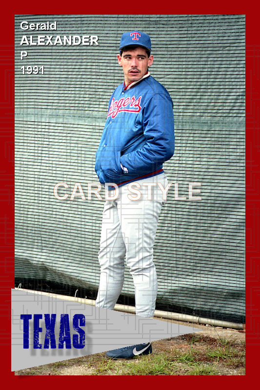 Gerald Alexander - 1991 Texas Rangers - choose a size & style