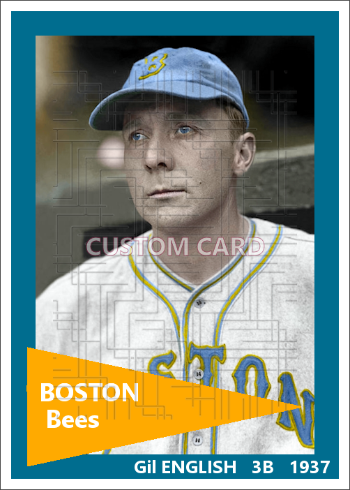 Gil English - 1937 Boston Bees - choose a size & style
