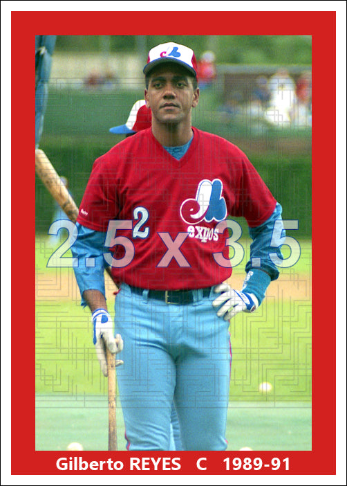 Gilberto Reyes - 1989-91 Montreal Expos - choose a size & style
