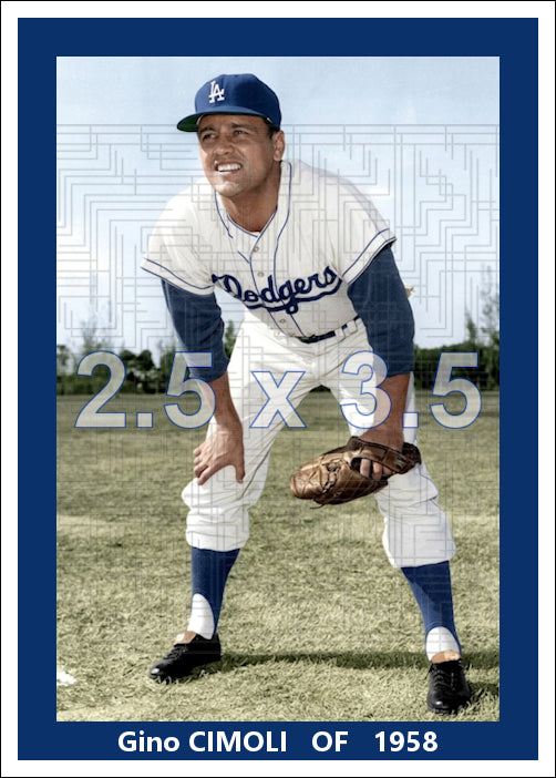Gino Cimoli - 1958 Los Angeles Dodgers - choose a size & style