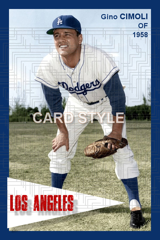 Gino Cimoli - 1958 Los Angeles Dodgers - choose a size & style