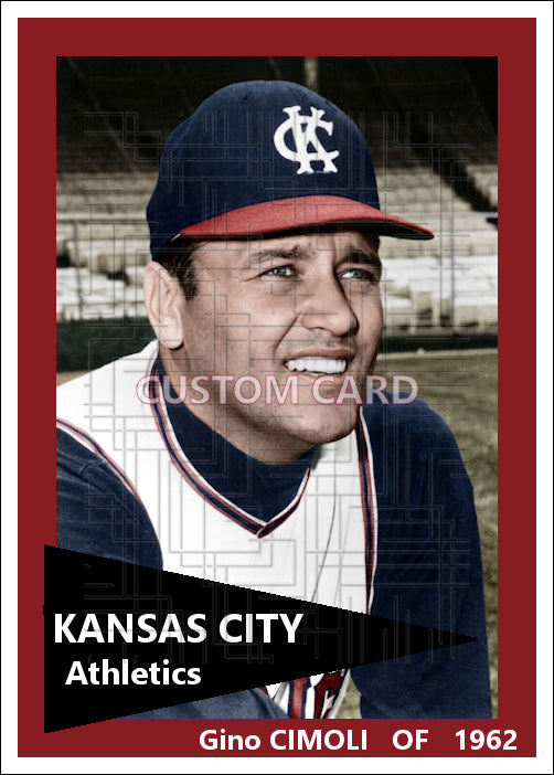 Gino Cimoli - 1962 Kansas City Athletics - choose a size & style