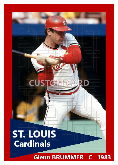Glenn Brummer - 1983 Sr. Louis Cardinals - choose a size & style