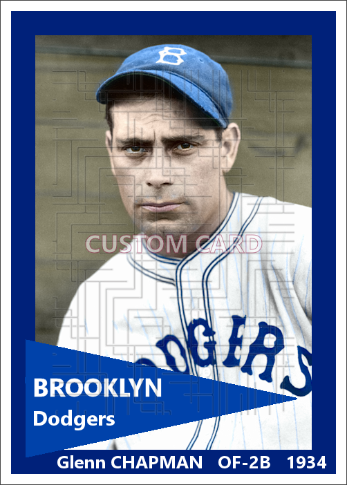Glenn Chapman - 1934 Brooklyn Dodgers - choose a size & style