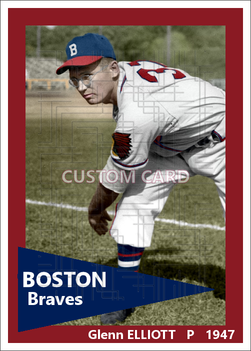 Glenn Elliott - 1947 Boston Braves - choose a size & style