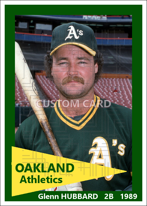 Glenn Hubbard - 1989 Oakland Athletics - choose a size & style