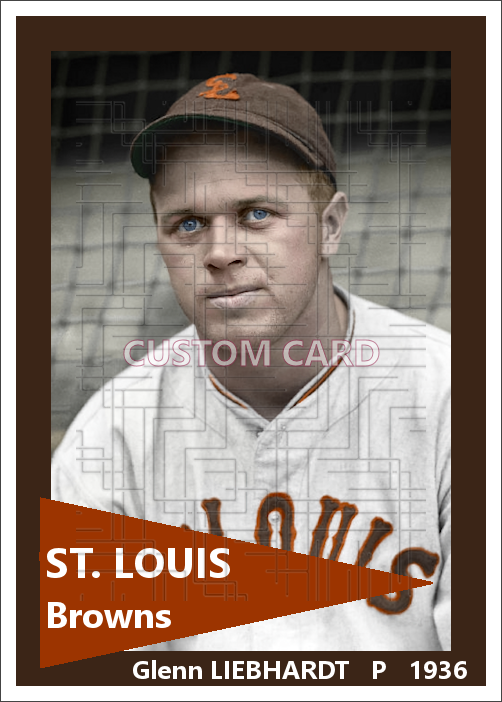 Glenn Liebhardt - 1936 St. Louis Browns - choose a size & style
