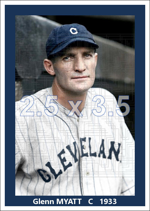 Glenn Myatt - 1933 Cleveland Indians - choose a size & style