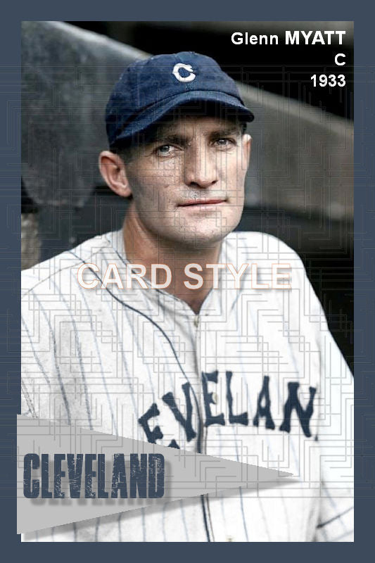 Glenn Myatt - 1933 Cleveland Indians - choose a size & style