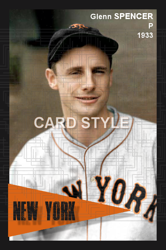Glenn Spencer - 1933 New York Giants - choose a size & style