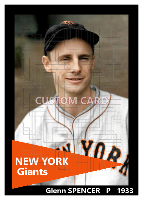 Glenn Spencer - 1933 New York Giants - choose a size & style