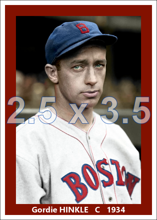 Gordie Hinkle - 1934 Boston Red Sox - choose a size & style