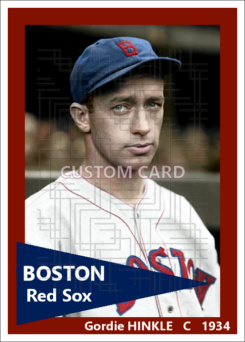 Gordie Hinkle - 1934 Boston Red Sox - choose a size & style