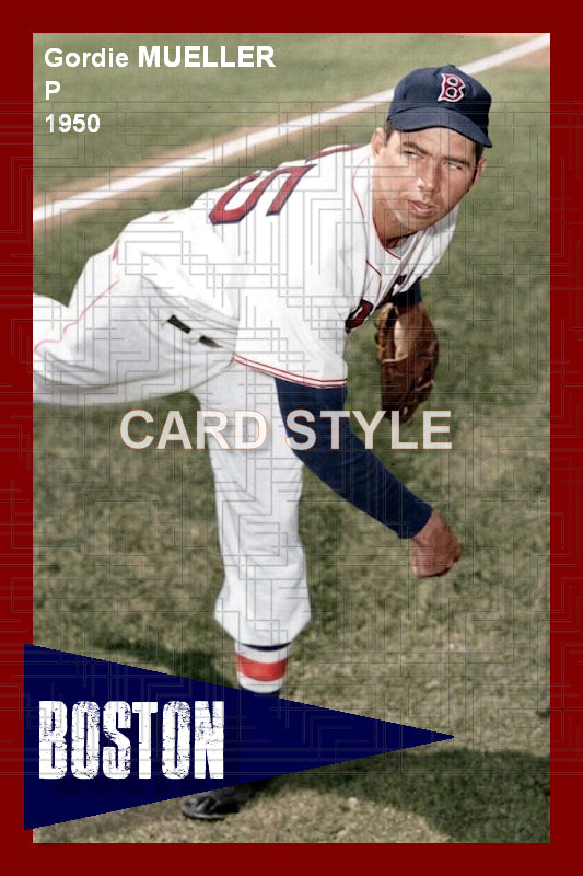 Gordie Mueller - 1950 Boston Red Sox - choose a size & style