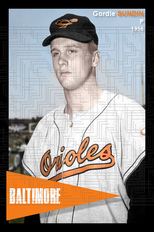 Gordie Sundin - 1956 Baltimore Orioles - choose a size & style