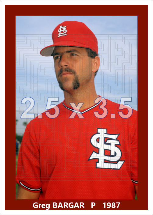 Greg Bargar - 1987 St. Louis Cardinals - choose a size & style