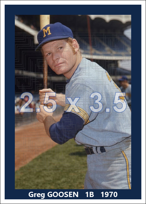 Greg Goossen -1970 Milwaukee Brewers - choose a size & style