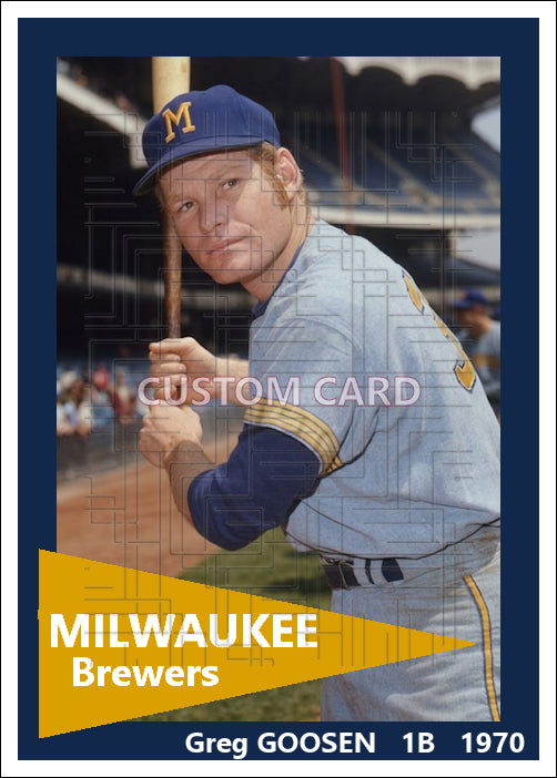 Greg Goossen -1970 Milwaukee Brewers - choose a size & style