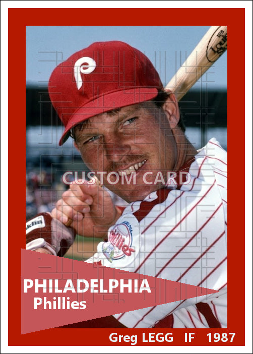 Greg Legg - 1987 Philadelphia Phillies - choose a size & style