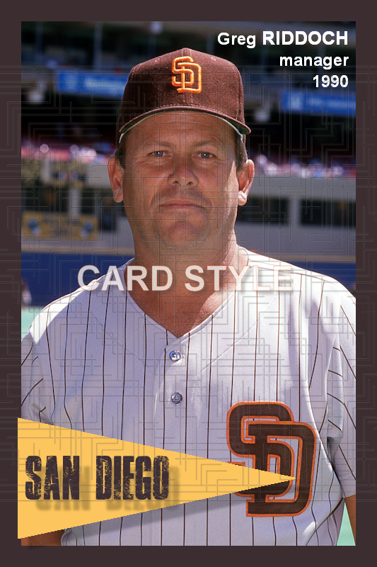 Greg Riddoch - 1990 San Diego Padres - choose a size & style