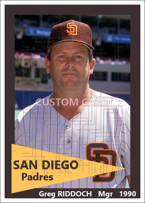 Greg Riddoch - 1990 San Diego Padres - choose a size & style