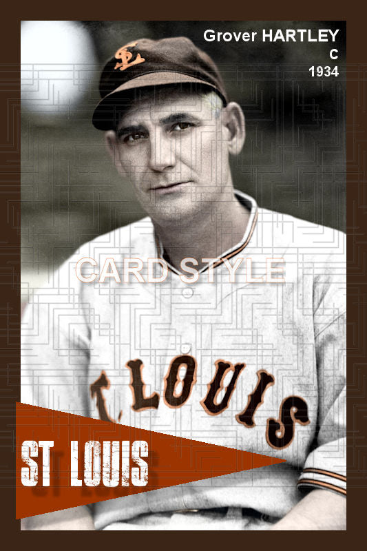 Grover Hartley - 1934 St. Louis Browns - choose a size & style