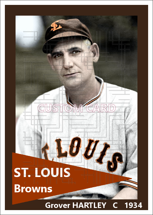 Grover Hartley - 1934 St. Louis Browns - choose a size & style