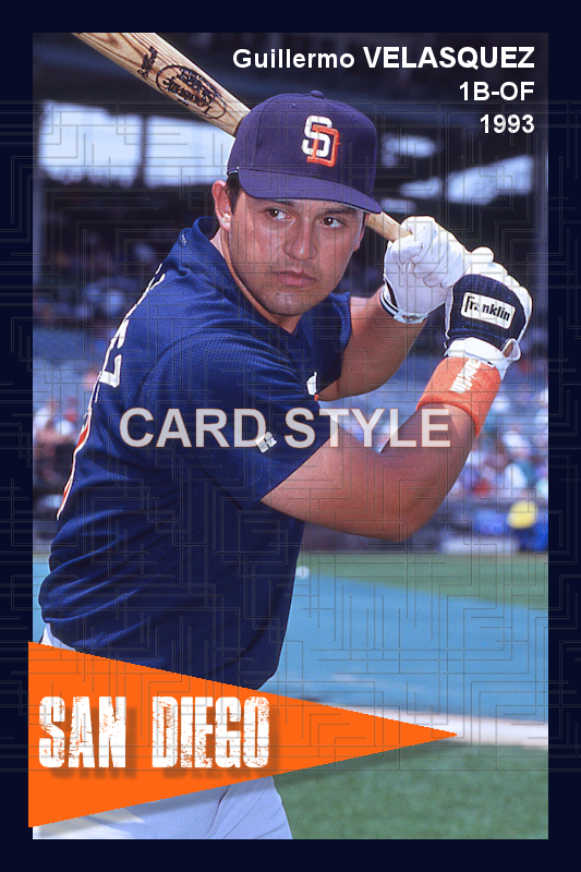 Guillermo Velasquez - 1993 San Diego Padres - choose a size & style