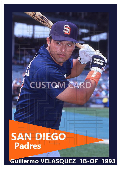 Guillermo Velasquez - 1993 San Diego Padres - choose a size & style