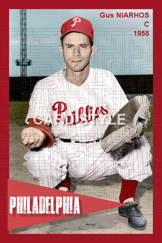 Gus Niarhos - 1955 Philadelphia Phillies - choose a size & style