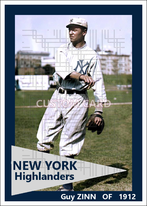 Guy Zinn - 1912 New York Highlanders - choose a size & style