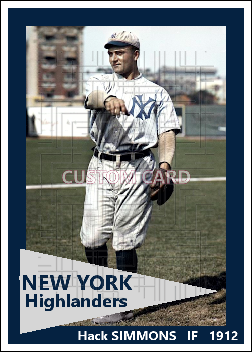 Hack Simmons - 1912 New York Highlanders - choose a size & style