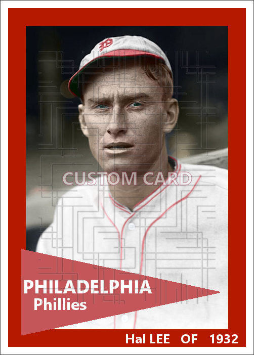 Hal Lee - 1932 Philadelphia Phillies - choose a size & style
