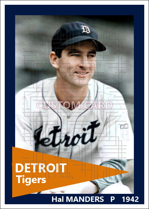 Hal Manders - 1942 Detroit Tigers - choose a size & style
