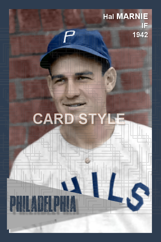 Hal Marnie - 1942 Philadelphia Phillies - choose a size & style