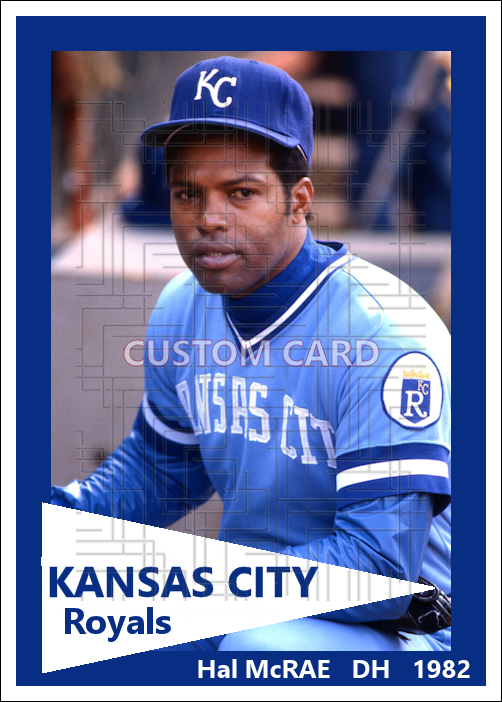 Hal McRae - 1982 Kansas City Royals - choose a size & style
