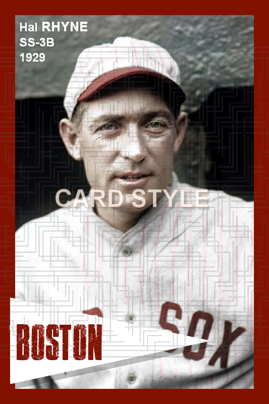 Hal Rhyne - 1929 Boston Red Sox - choose a size & style