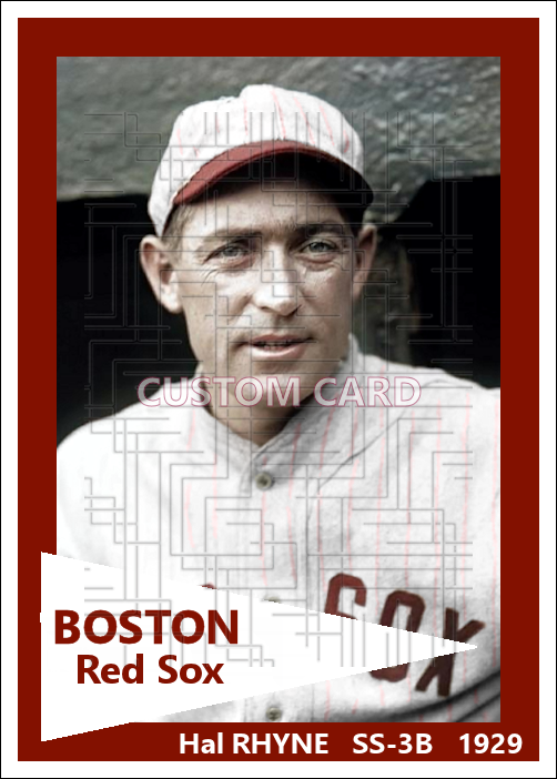 Hal Rhyne - 1929 Boston Red Sox - choose a size & style
